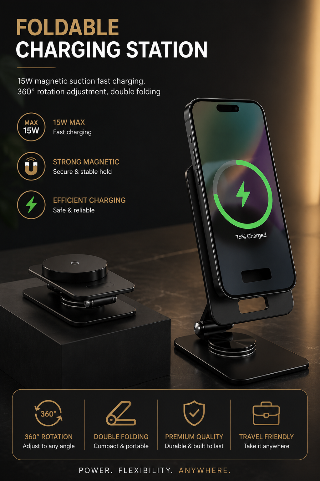 Premium Wireless Charger Phone Stand