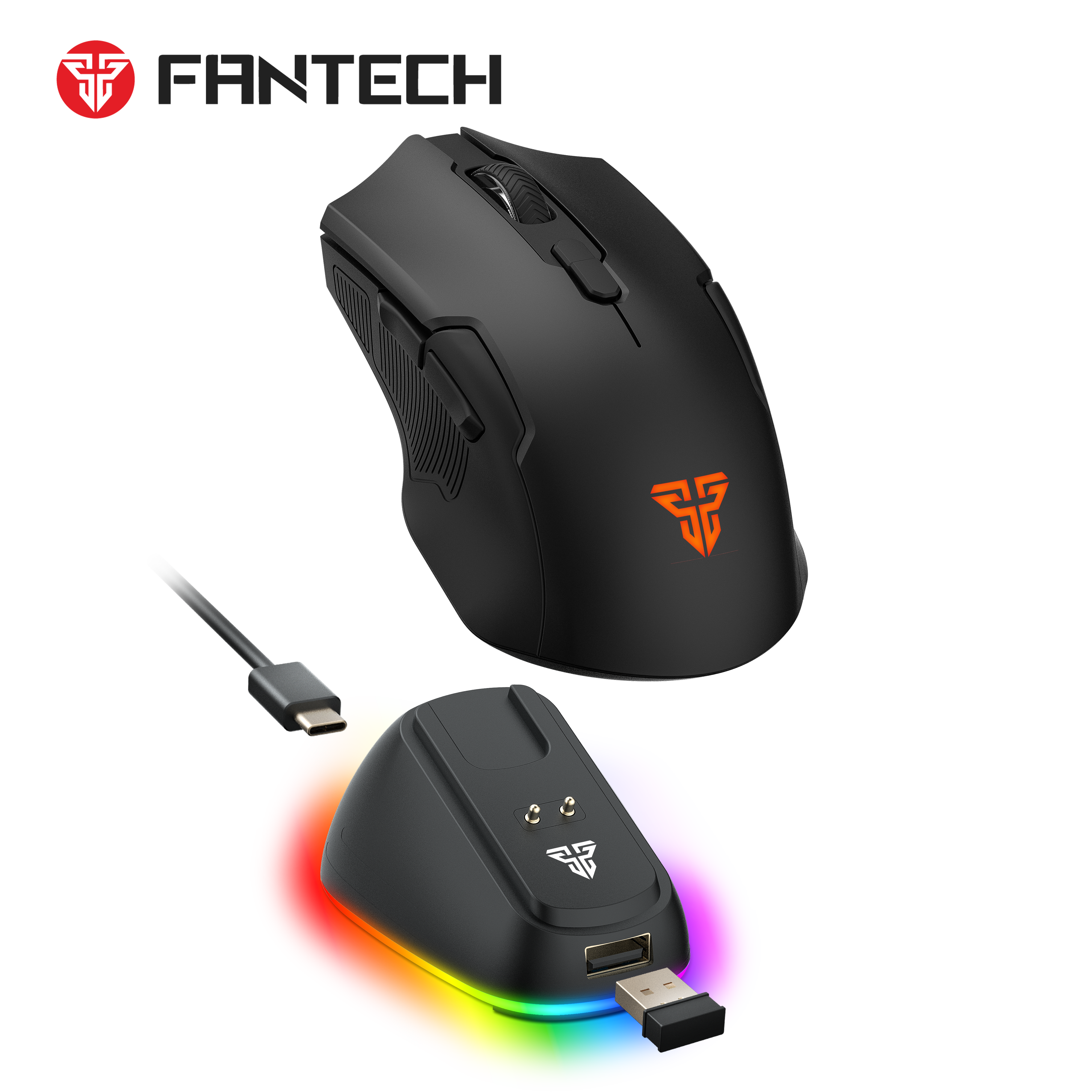 Fantech Cruiser II WG11V2RD Wireless RGB Gaming Mouse & Charging Dock Combo