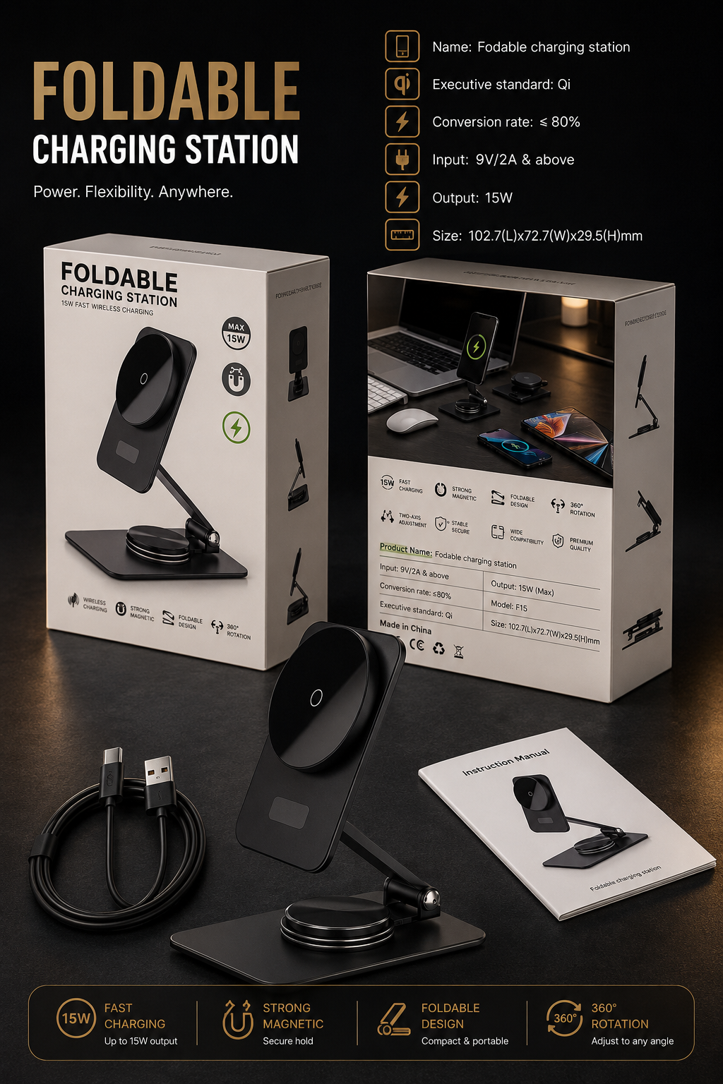 Premium Wireless Charging Phone Stand