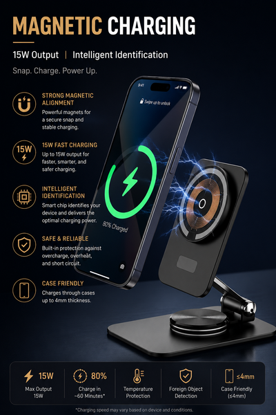 Premium Wireless Charger Phone Stand