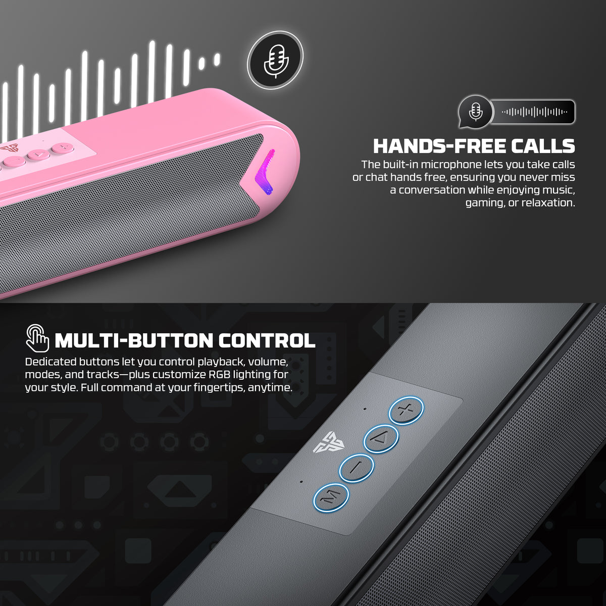BS160 RGB Portable Wireless Gaming Soundbar Speaker - 6W RMS