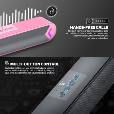 BS160 RGB Portable Wireless Gaming Soundbar Speaker - 6W RMS
