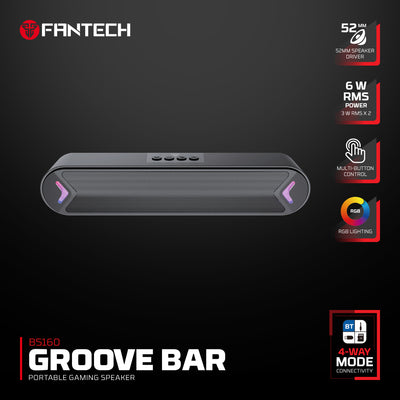 BS160 RGB Portable Wireless Gaming Soundbar Speaker - 6W RMS